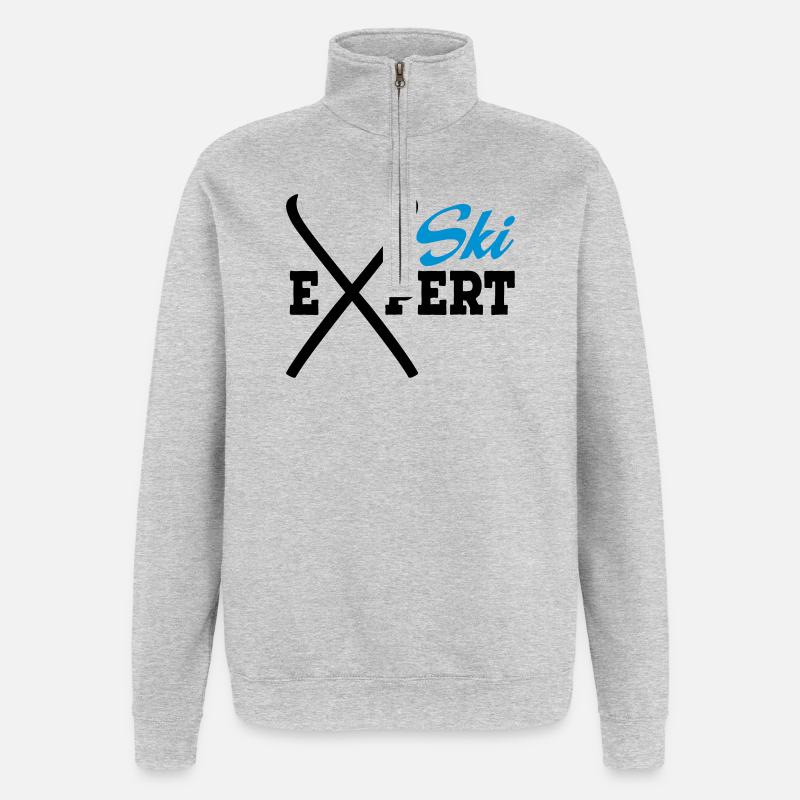 6254398 117220119 ski - Sweat à zip 1/4 - gris chiné