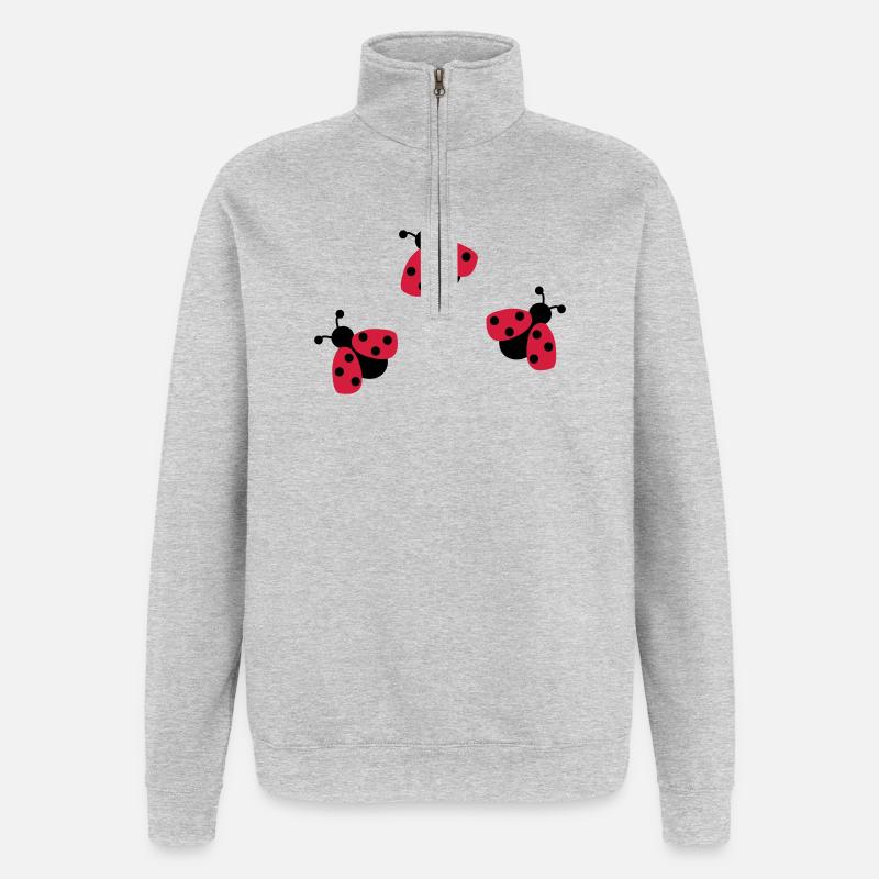 6254398 118120415 Marienkaefer - Sweat à zip 1/4 - gris chiné