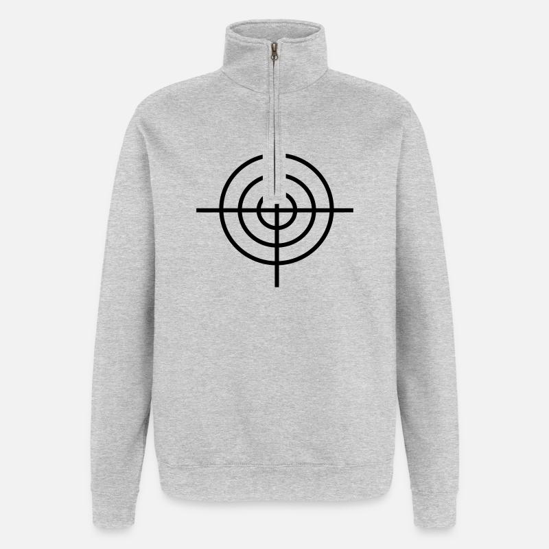 2541614 15462881 cible - Sweat à zip 1/4 - gris chiné