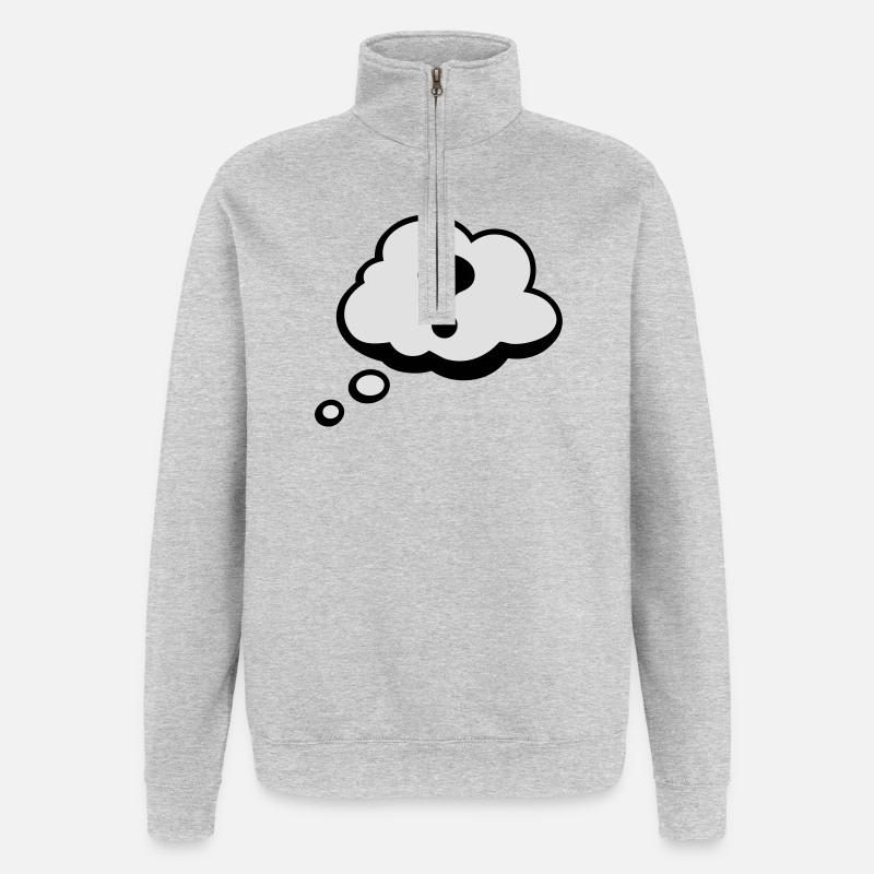 Bulle Comiques point d'interrogation - Sweat à zip 1/4 - gris chiné