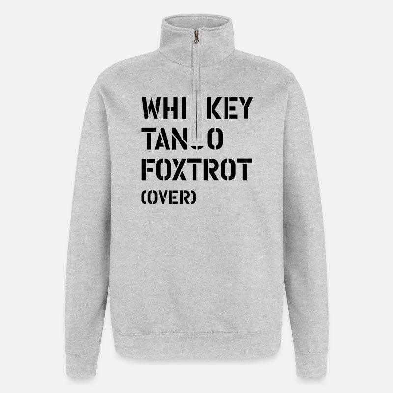 Whiskey Tango Foxtrot (over) - Sweat à zip 1/4 - gris chiné