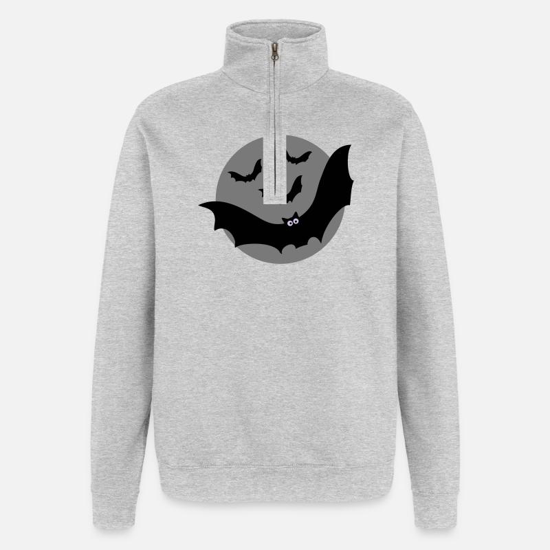 Fledermäuse - Quarter-Zip-Sweatshirt - Grau meliert