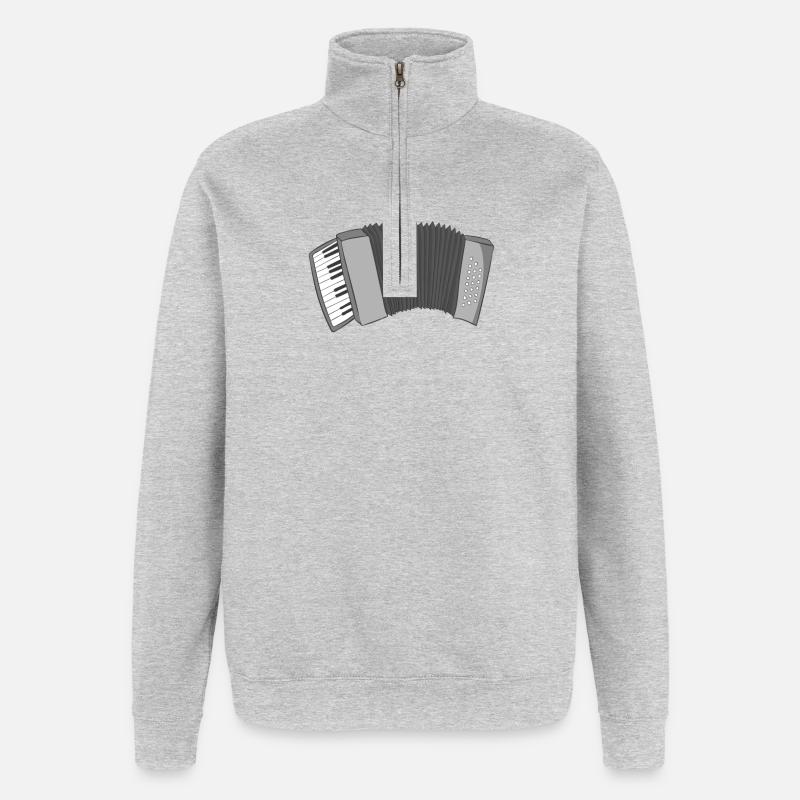 Accordéon - Sweat à zip 1/4 - gris chiné