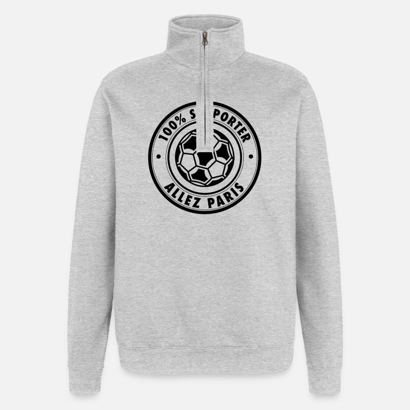 100 pour cent SUPPORTER PARIS - Sweat à zip 1/4 - gris chiné