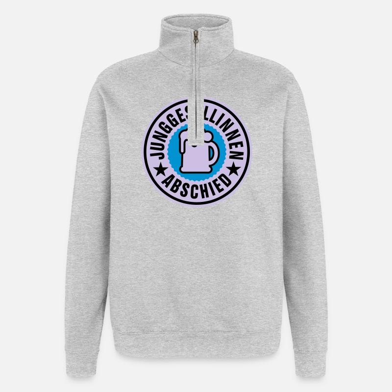 Junggesellinnen Abschied | Hochzeit | Beer | Bier - Sweat à zip 1/4 - gris chiné