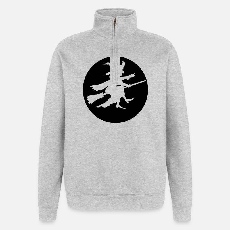 Witch 2 - Sweat à zip 1/4 - gris chiné