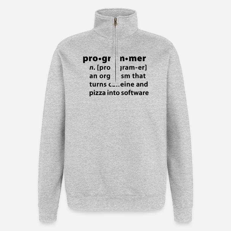 Programmer Wörterbuchdefinition - Quarter-Zip-Sweatshirt - Grau meliert