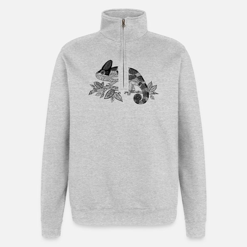 Chameleon - Sweat à zip 1/4 - gris chiné