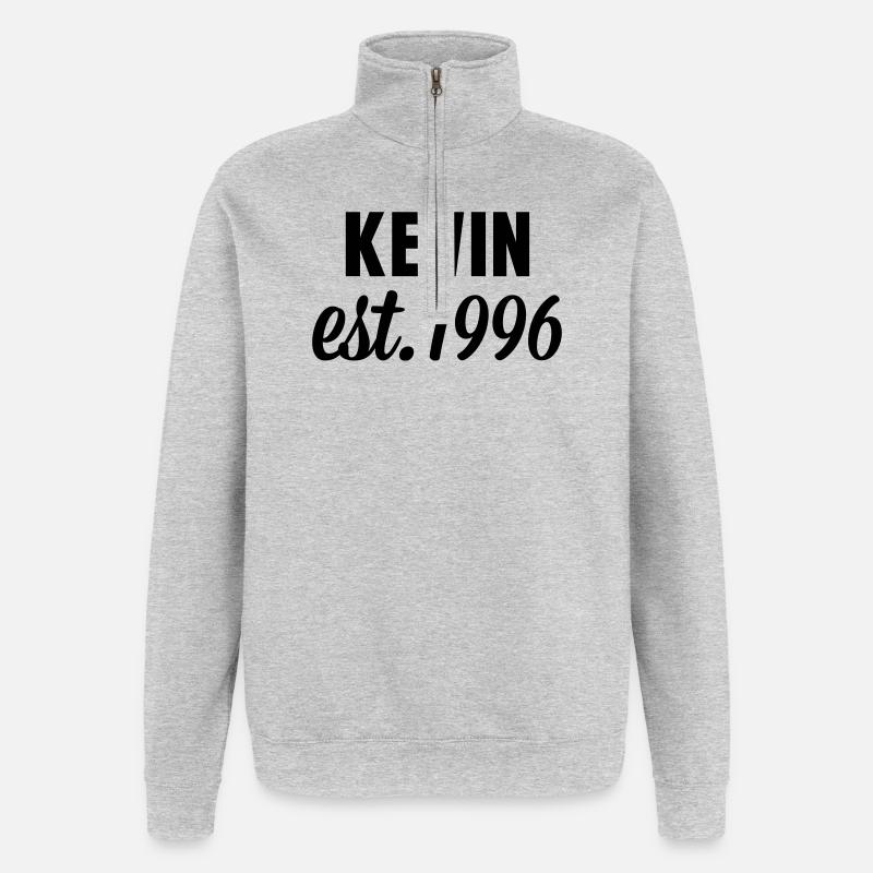 Kevin est 1996 - Quarter-Zip-Sweatshirt - Grau meliert