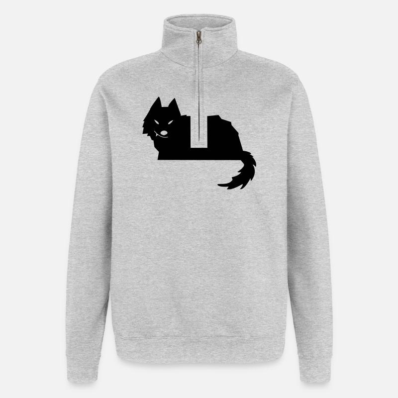 Wolf - Quarter-Zip-Sweatshirt - Grau meliert