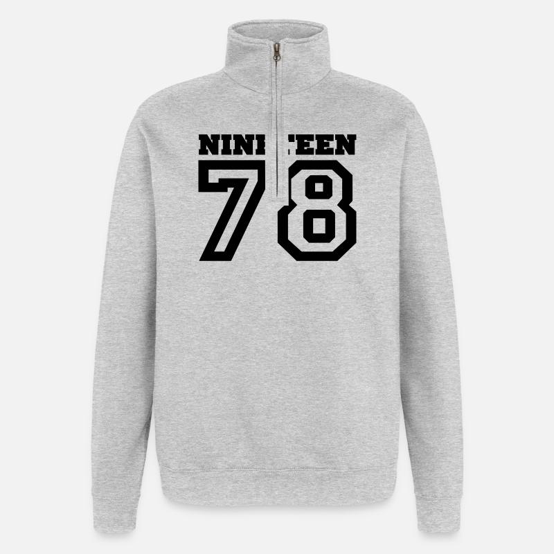 1978 - Quarter-Zip-Sweatshirt - Grau meliert