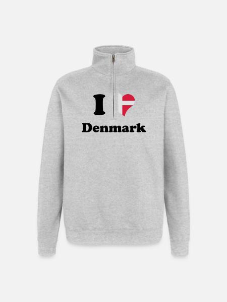 I love Denmark - Quarter-Zip Sweatshirt - heather grey