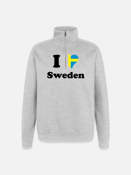 I love Sweden - Quarter-Zip Sweatshirt - heather grey