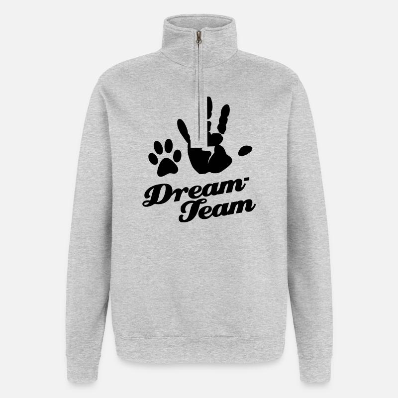 Dream-Team Dog Owner - Quarter-Zip Sweatshirt - heather grey