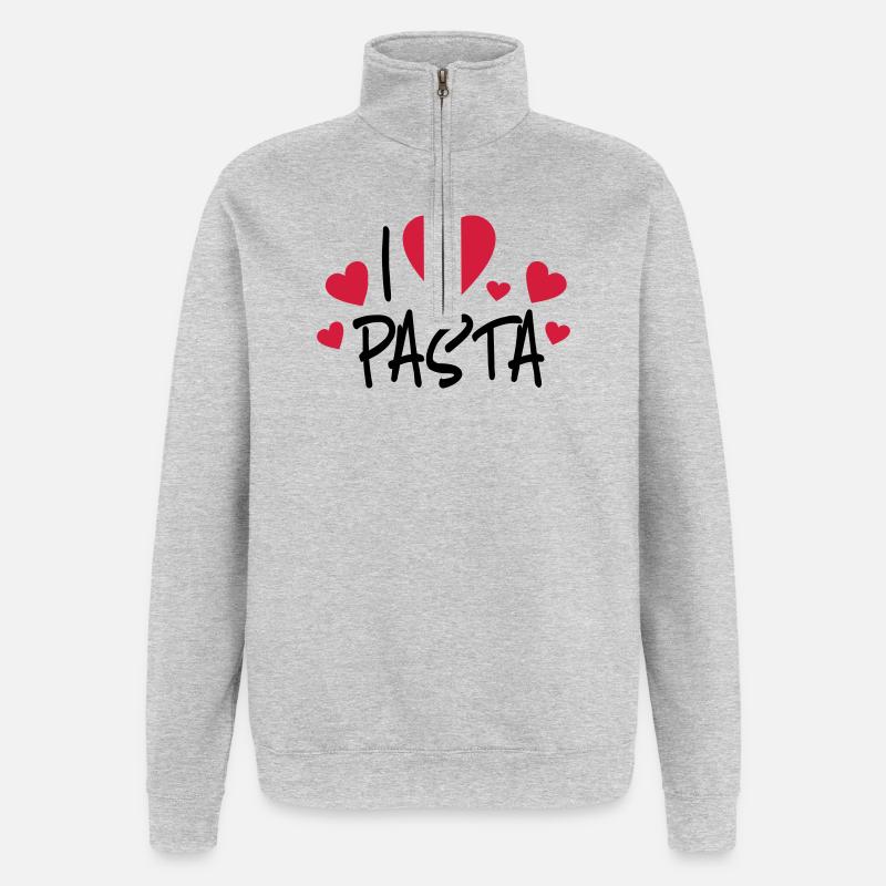 Pasta - Sweat à zip 1/4 - gris chiné