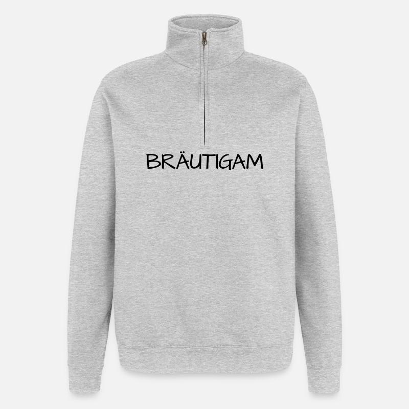 Bräutigam Junggesellenabschied Pfeil - Quarter-Zip-Sweatshirt - Grau meliert