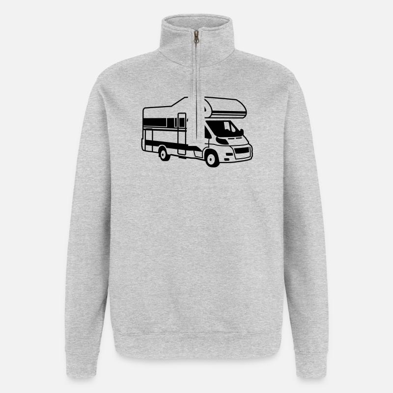 wohnmobil - Sweat à zip 1/4 - gris chiné