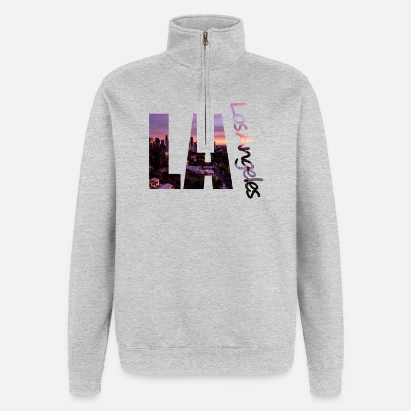 LA - Los Angeles skyline - Quarter-Zip Sweatshirt - heather grey