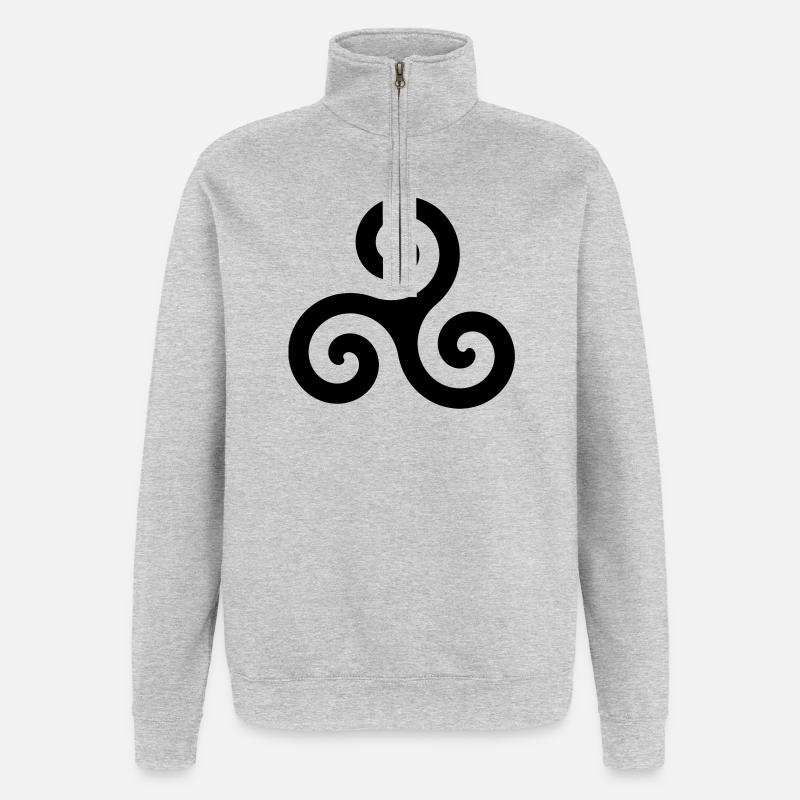 Britian - Quarter-Zip-Sweatshirt - Grau meliert