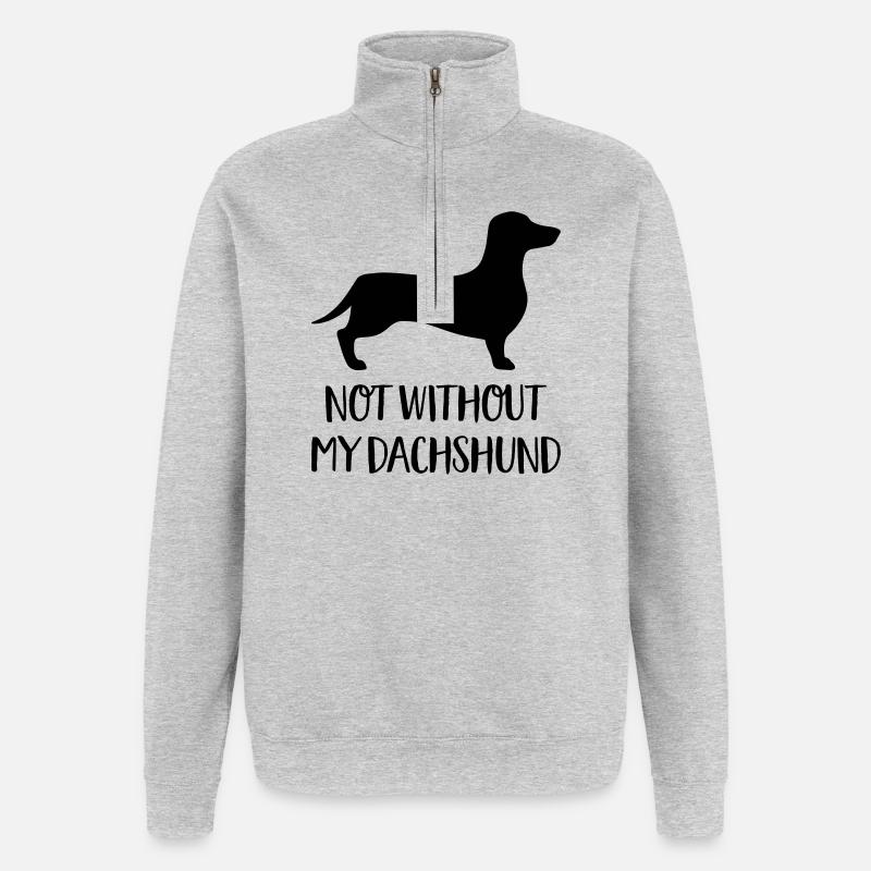 dachshund - Quarter-Zip Sweatshirt - heather grey