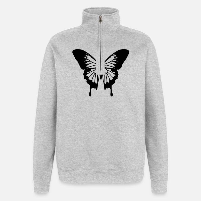 schmetterling - Sweat à zip 1/4 - gris chiné