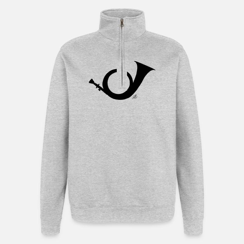 Cor de chasse - Sweat à zip 1/4 - gris chiné