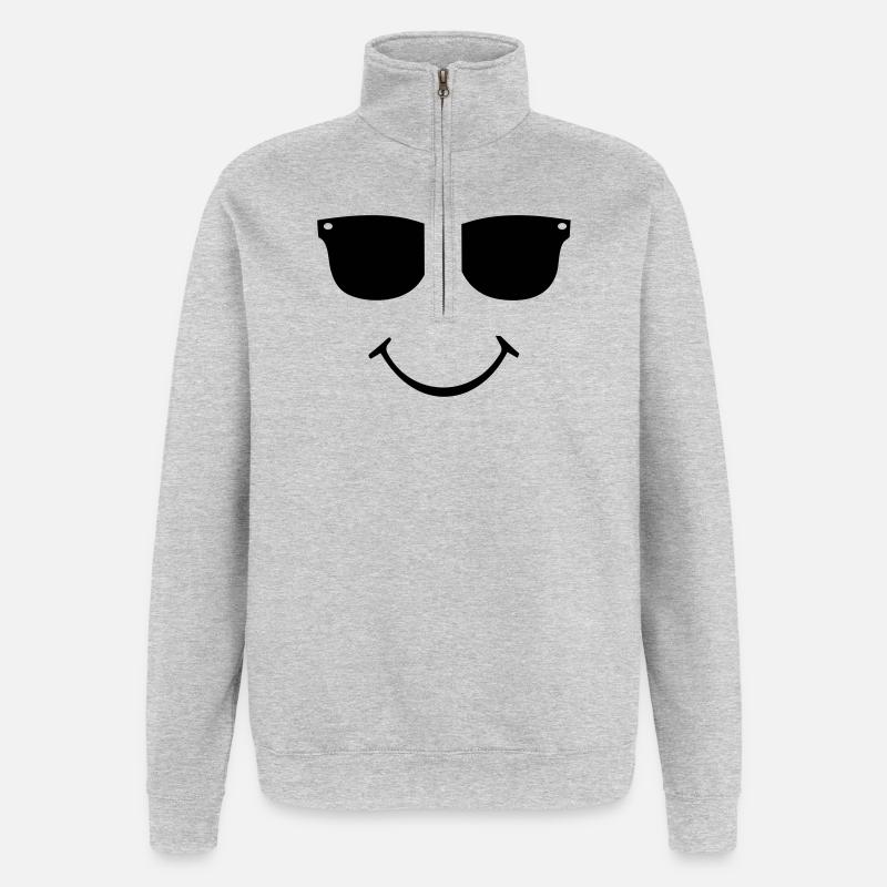 face - Quarter-Zip Sweatshirt - heather grey