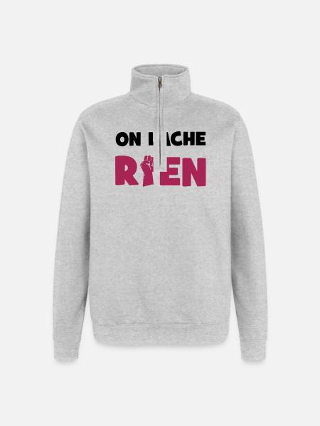 On lâche rien! - Quarter-Zip Sweatshirt - heather grey