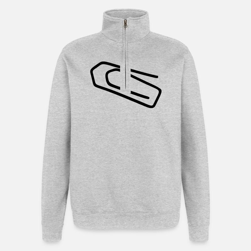 Trombone de bureau - Sweat à zip 1/4 - gris chiné