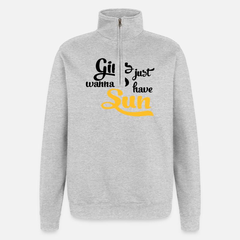 sun - Quarter-Zip Sweatshirt - heather grey