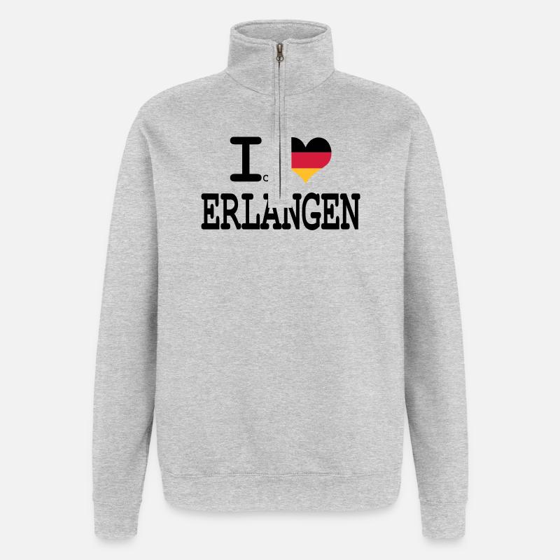 J'aime le gain - Sweat à zip 1/4 - gris chiné