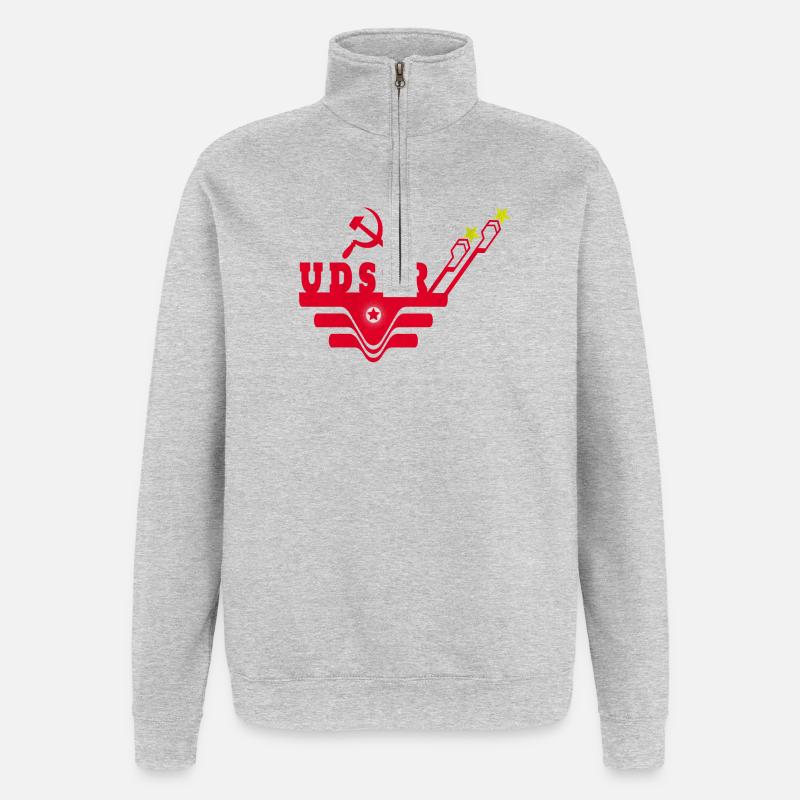 UDSSR / Geschenk / Geschenkidee - Quarter-Zip-Sweatshirt - Grau meliert