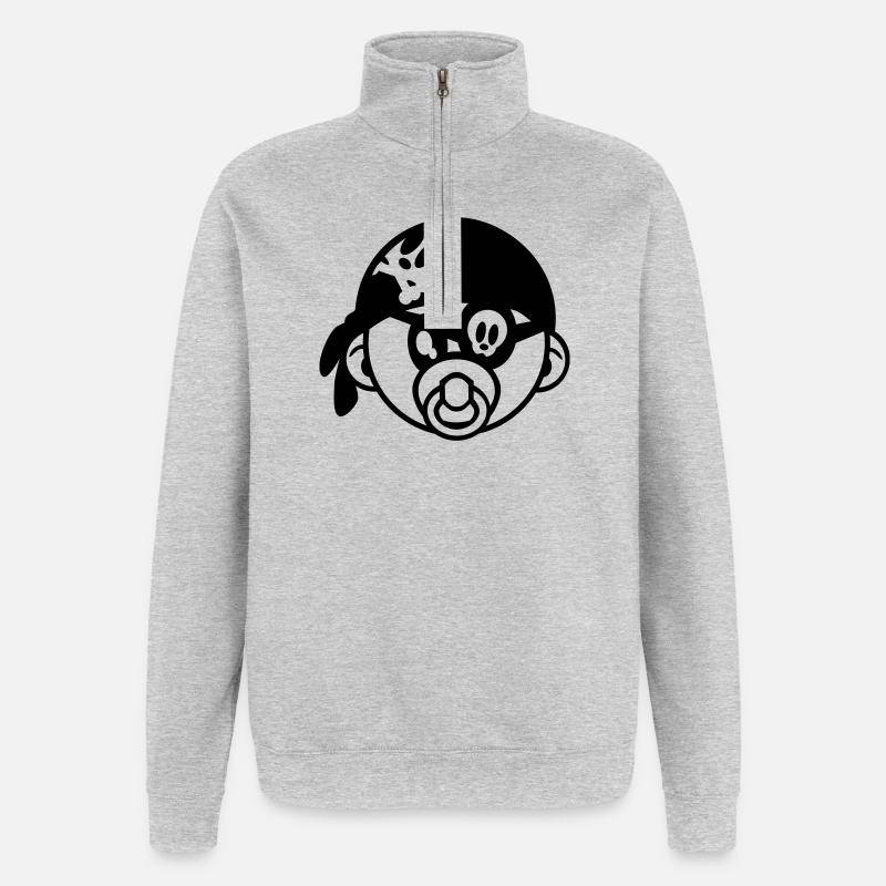 pirate de bébé - Sweat à zip 1/4 - gris chiné