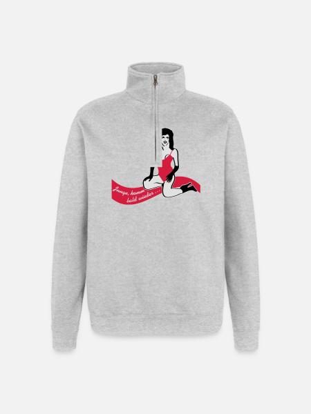 Hamburg - Quarter-Zip-Sweatshirt - Grau meliert