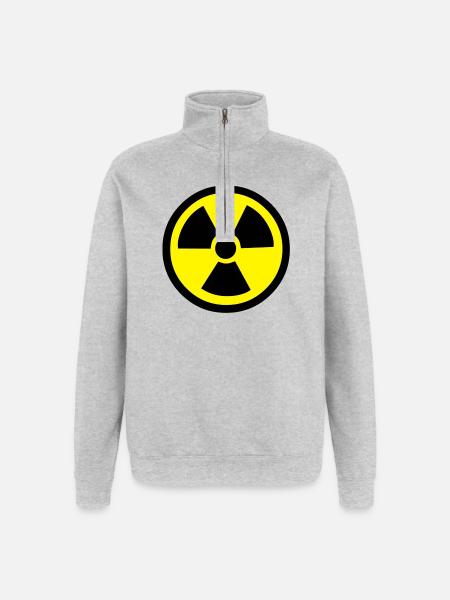 Radiation Warning - Quarter-Zip Sweatshirt - heather grey