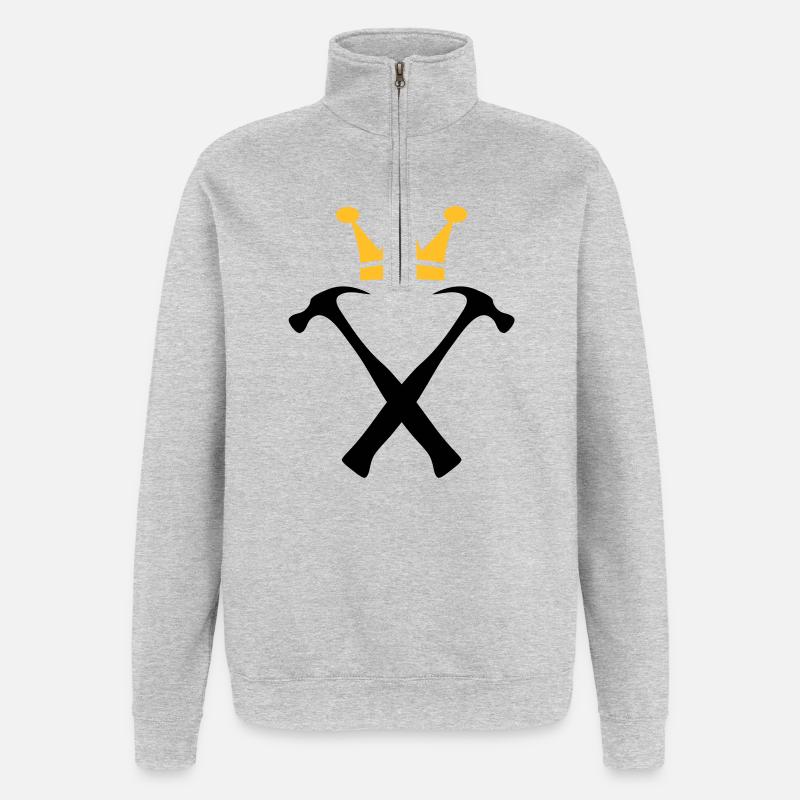 Der König der Heimwerker - Quarter-Zip-Sweatshirt - Grau meliert