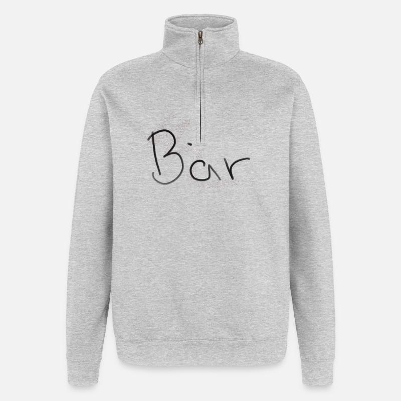 bear - Quarter-Zip Sweatshirt - heather grey