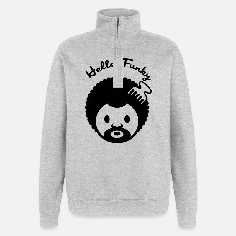 Hello Funky flex - Sweat à zip 1/4 - gris chiné