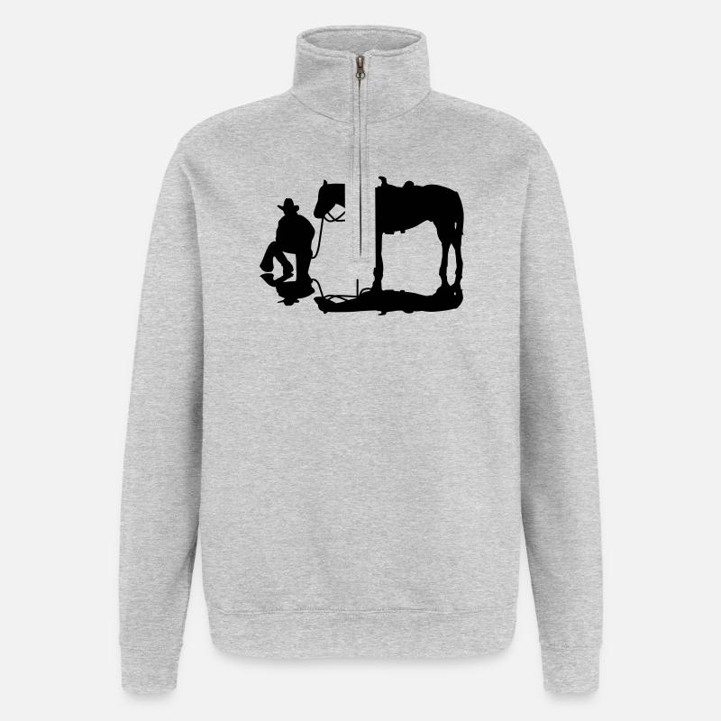 Cowboy - Quarter-Zip-Sweatshirt - Grau meliert