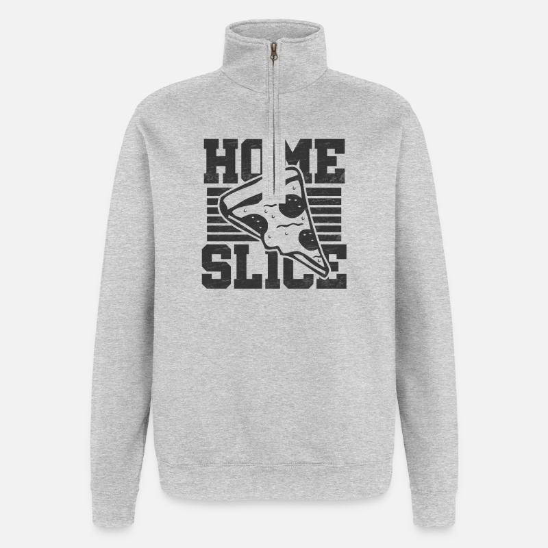 Tranche de maison - Sweat à zip 1/4 - gris chiné