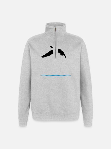 Turmspringer - Quarter-Zip-Sweatshirt - Grau meliert