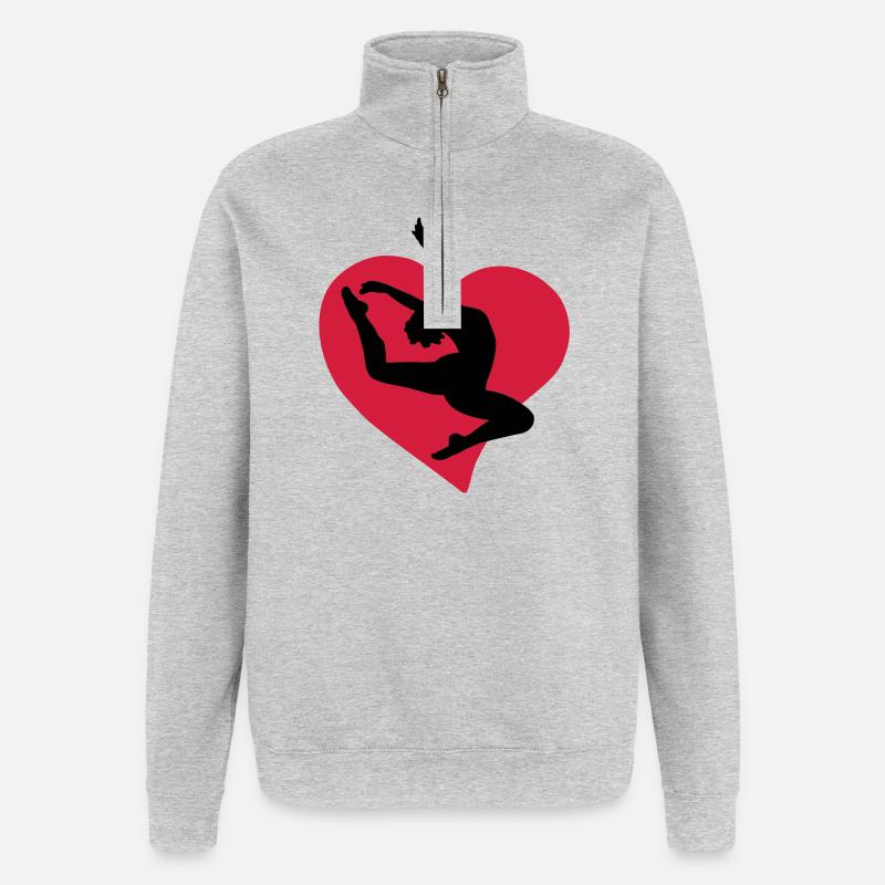 I love dancing - Ich liebe tanzen - Quarter-Zip-Sweatshirt - Grau meliert