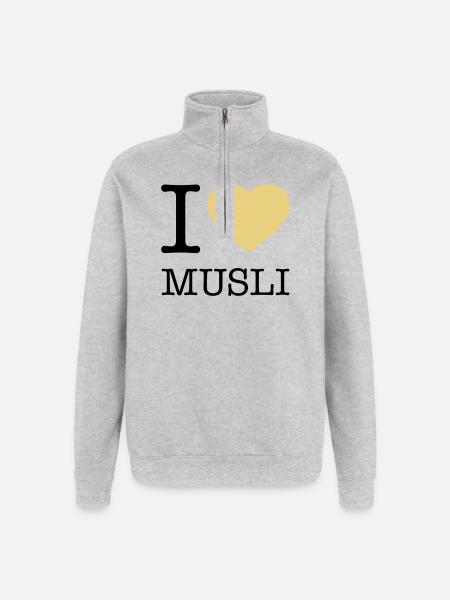 J’AIME MUESLI Muesli - Sweat à zip 1/4 - gris chiné