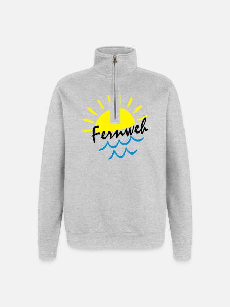 Sunrise Ocean – Sonne & Wellen Icon - Quarter-Zip-Sweatshirt - Grau meliert