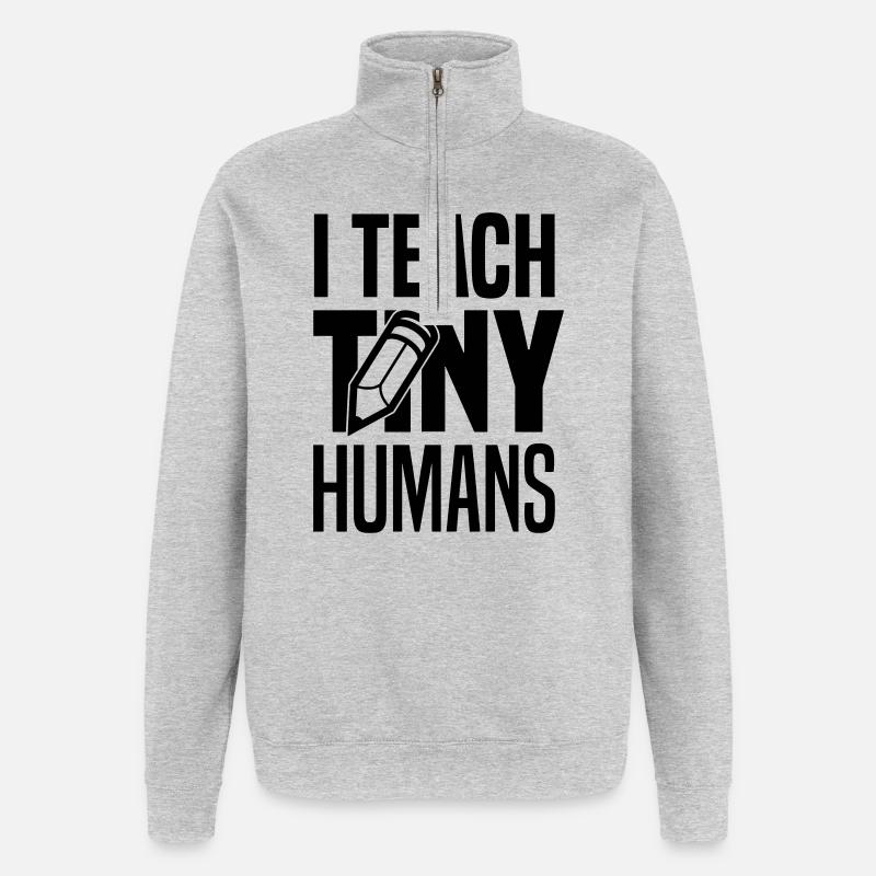 I teach tiny humans - Quarter-Zip Sweatshirt - heather grey