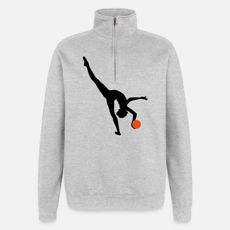 Gymnastik - Quarter-Zip-Sweatshirt - Grau meliert