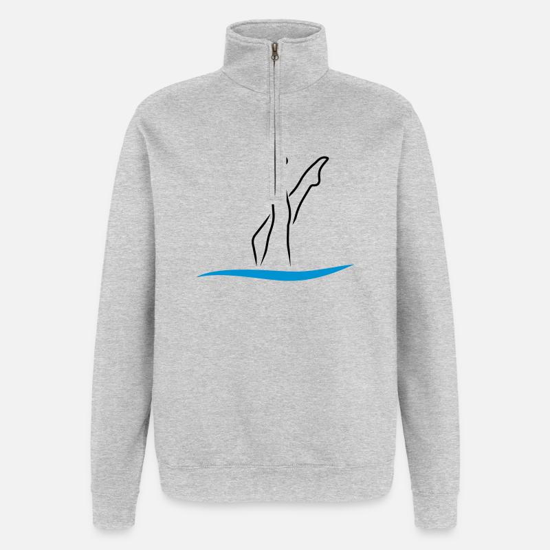 Synchronschwimmen - Quarter-Zip-Sweatshirt - Grau meliert