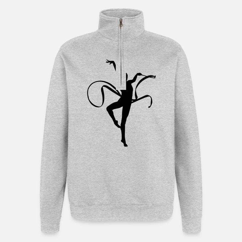 Rhythmic gymnastics - Sweat à zip 1/4 - gris chiné