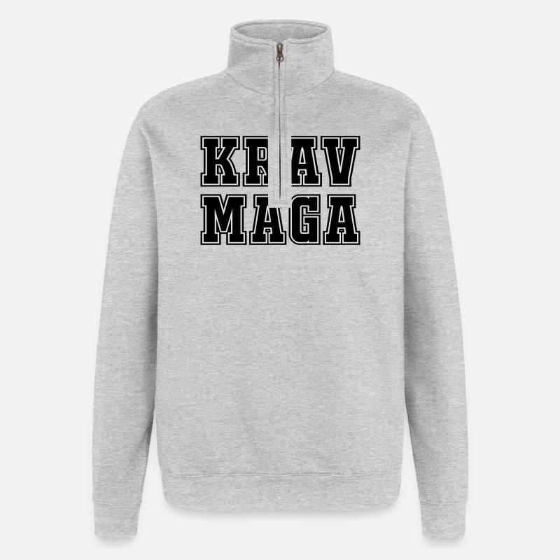 Krav - Sweat à zip 1/4 - gris chiné
