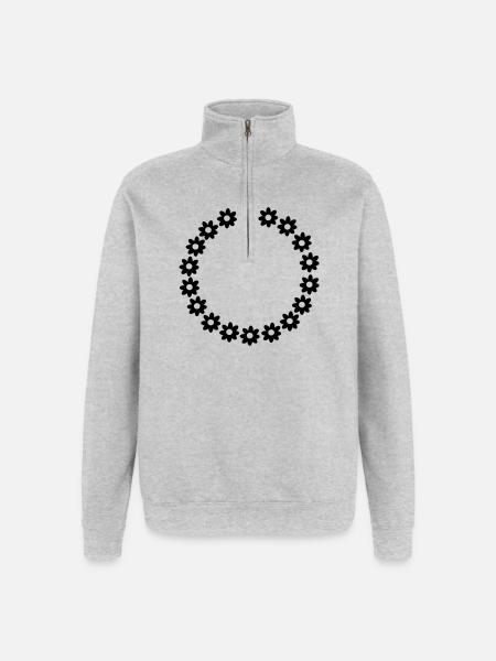 Circle of flowers - Quarter-Zip Sweatshirt - heather grey